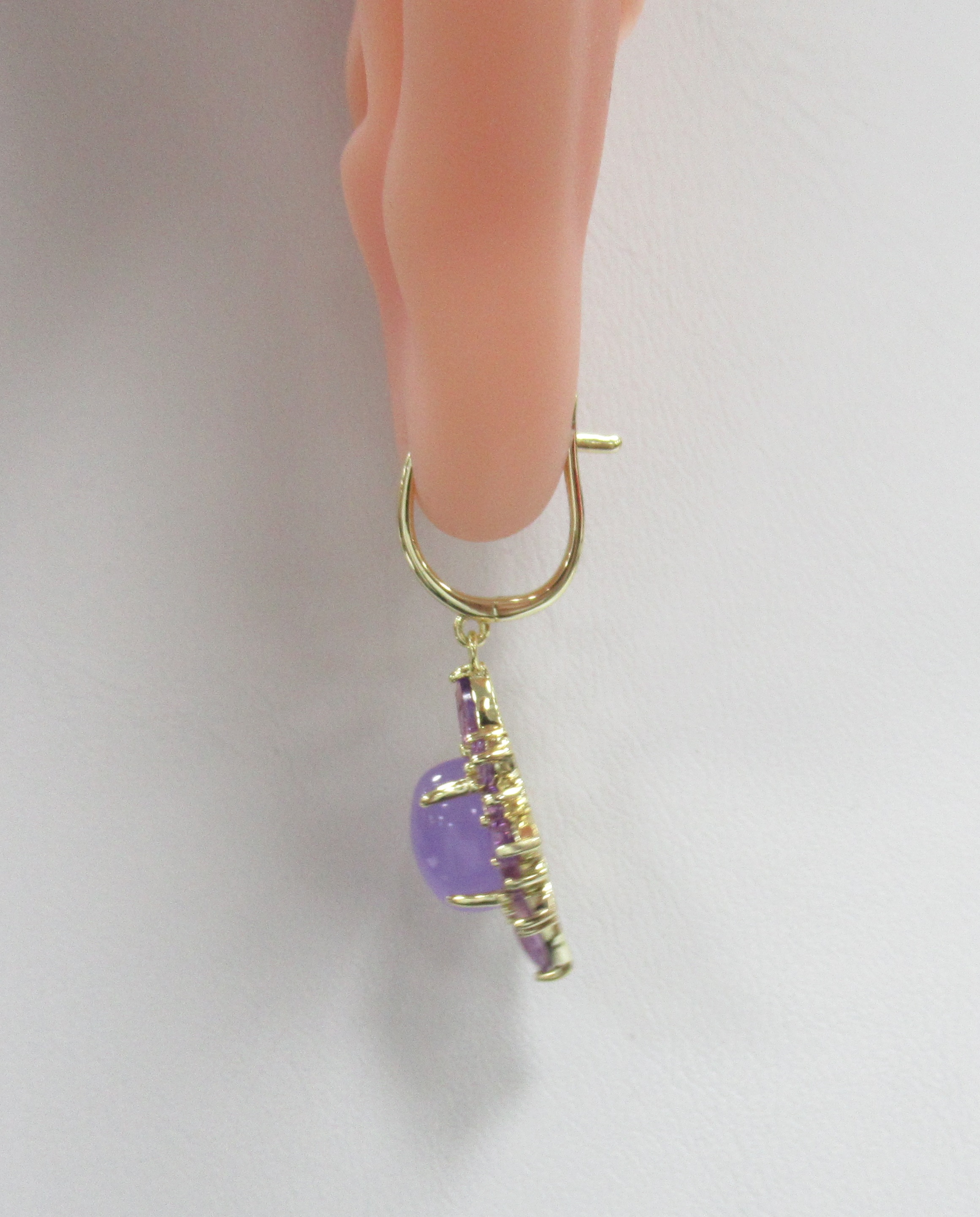 Серебряные серьги с лавандовыми жадеитами